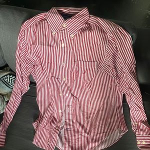 Red and white dress shirt nautica small